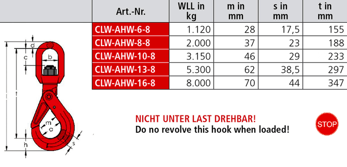 SIKA Automatikwirbelhaken AHW mit Messinggleitlager